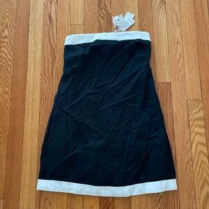 A&F black dress with white trim, removable straps, side zipper | size S